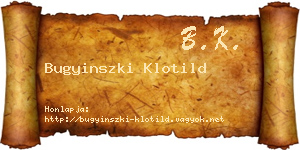 Bugyinszki Klotild névjegykártya